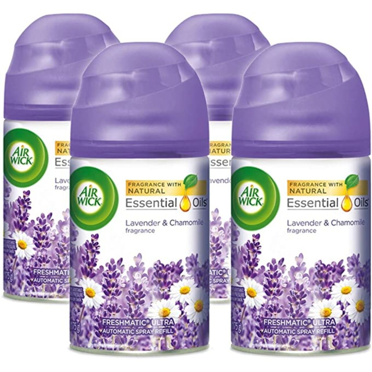 Air Wick Freshmatic 4 Refills Automatic Spray, Lavender and Chamomile, (4X6.17oz), Air Freshener